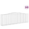 vidaXL 9 db &iacute;ves horganyzott vas gabion kos&aacute;r 400x50x120/140 cm