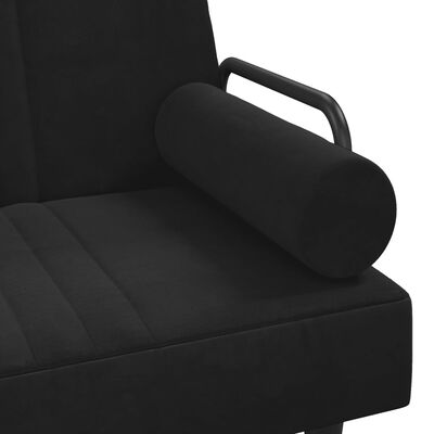 vidaXL fekete szövet kanapéágy karfákkal