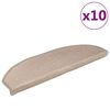 vidaXL 10 db l&eacute;pcsőszőnyeg 65 x 24 x 4 cm b&eacute;zs f&eacute;lk&ouml;r alak&uacute;, nagy