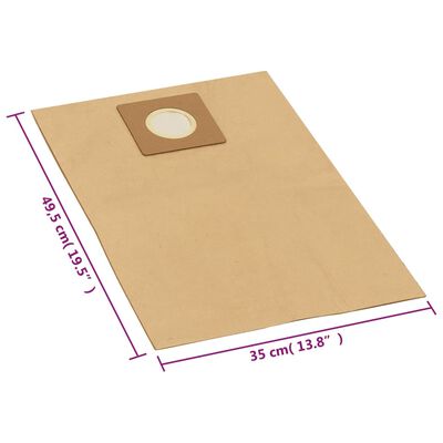 vidaXL 10 db barna papír porszívózsák száraz-nedves porszívóhoz