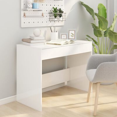 vidaXL magasfényű fehér forgácslap íróasztal 101 x 50 x 76,5 cm