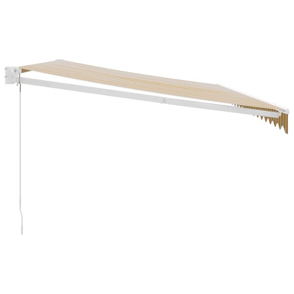 vidaXL s&aacute;rga-feh&eacute;r sz&ouml;vet &eacute;s alum&iacute;nium beh&uacute;zhat&oacute; napellenző 5 x 3 m