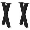 vidaXL 2 db X alak&uacute; &eacute;tkezőasztal l&aacute;b fekete ac&eacute;l 50 x (72-73) cm