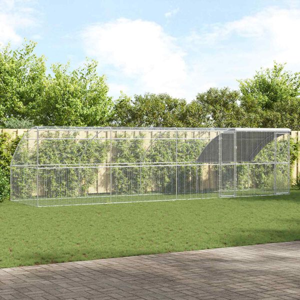 vidaXL Csirkeketrec 4 pcs Ez&uuml;st 800 x 200 x 200 cm Ac&eacute;l &eacute;s PE