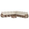 vidaXL Kerti Kanap&eacute; Szett 10 pcs Beige &eacute;s Kr&eacute;msz&iacute;nű polirattan