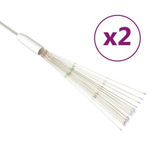 vidaXL 2 db k&uuml;lt&eacute;ri kar&aacute;csonyi t&ouml;bbsz&iacute;nű tűzij&aacute;t&eacute;kl&aacute;mpa 280 LED 20 cm