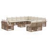 vidaXL Kerti Kanap&eacute; Szett 14 pcs Beige &eacute;s Kr&eacute;msz&iacute;nű polirattan