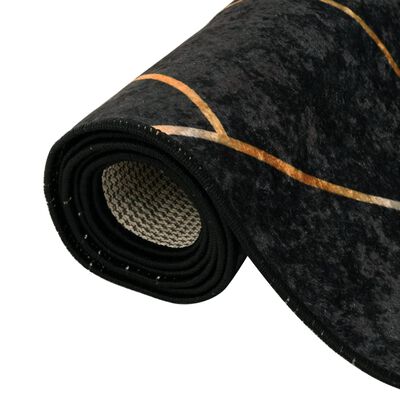 vidaXL fekete-arany mosható csúszásgátló szőnyeg 80 x 150 cm