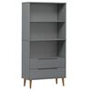 vidaXL MOLDE sz&uuml;rke t&ouml;m&ouml;r fenyőfa k&ouml;nyvszekr&eacute;ny 85 x 35 x 170,5 cm