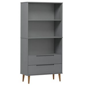 vidaXL MOLDE sz&uuml;rke t&ouml;m&ouml;r fenyőfa k&ouml;nyvszekr&eacute;ny 85 x 35 x 170,5 cm