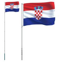 vidaXL alumínium horvát zászló és rúd 5,55 m