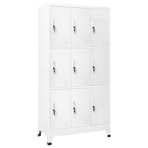 vidaXL ac&eacute;l &ouml;lt&ouml;zőszekr&eacute;ny 9 rekesszel 90 x 45 x 180 cm