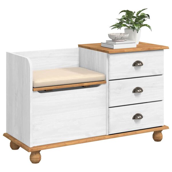 vidaXL T&aacute;rol&oacute;pad fi&oacute;kkal ASKIM Feh&eacute;r 100 x 39 x 62 cm T&ouml;m&ouml;r fenyőfa