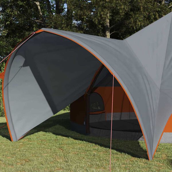 vidaXL Teepee s&aacute;tor 9 fős tetővel Sz&uuml;rke &eacute;s narancs 502 x 502 x 297 cm