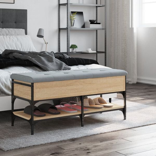 vidaXL sonoma t&ouml;lgy sz&iacute;nű szerelt fa cipőpolc 102x42x45 cm