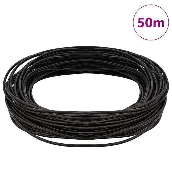 vidaXL Bőr zsin&oacute;r S&ouml;t&eacute;t Barna &Oslash;2 mm x 50 m Bőr