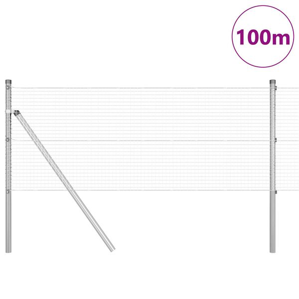 vidaXL Ker&iacute;t&eacute;soszlop Ez&uuml;st 100 x 0,6 m (19 x 19 mm h&aacute;l&oacute;) Ac&eacute;l