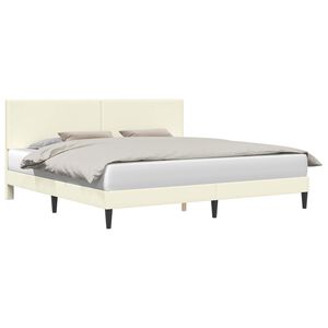 vidaXL &Aacute;gykeret fejt&aacute;ml&aacute;val Kr&eacute;msz&iacute;nű 180 x 200 cm B&aacute;rsonyos sz&ouml;vet