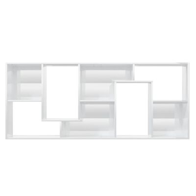 vidaXL magasfényű fehér forgácslap könyvszekrény 67 x 24 x 161 cm