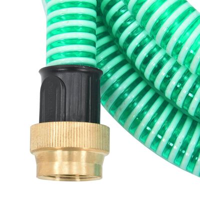 vidaXL zöld PVC szívótömlő sárgaréz csatlakozókkal 1,1" 5 m