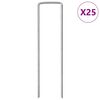 vidaXL 25 db U-alak&uacute; horganyzott ac&eacute;l talajc&ouml;vek 15 x 3,5 cm