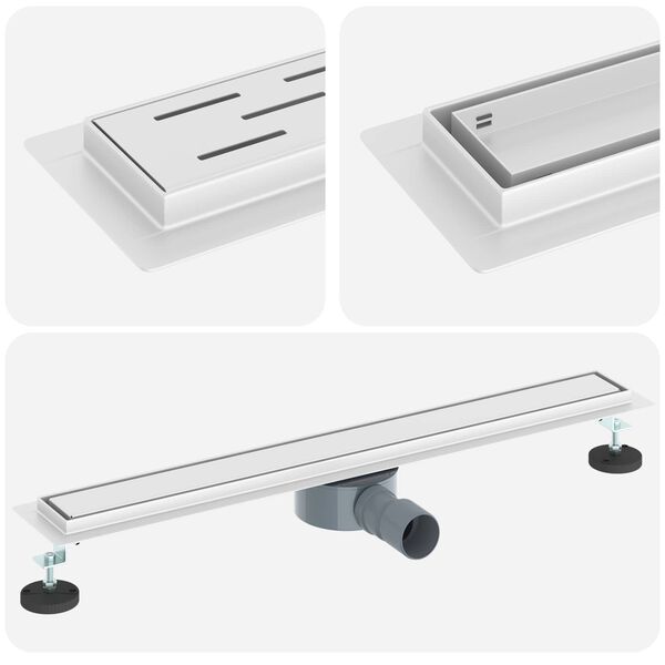 vidaXL Zuhanycsatorna 2 az 1-ben 360&deg;-os szifonnal Ez&uuml;st 70 cm