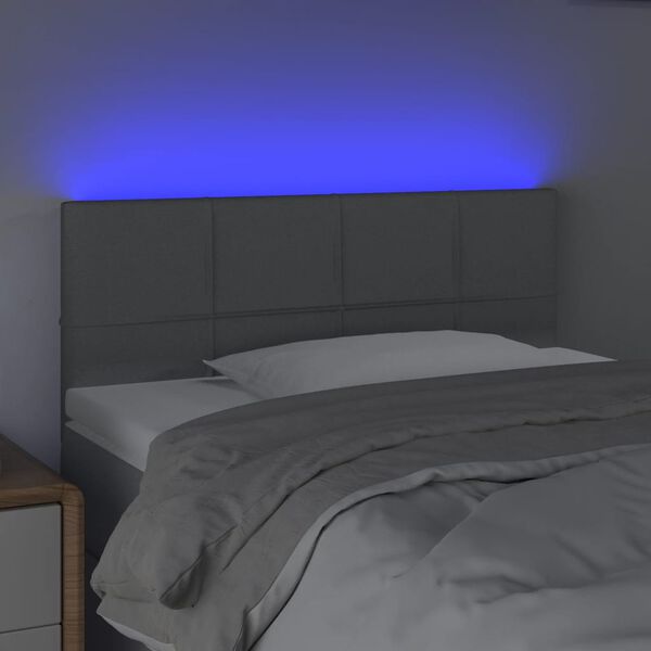 vidaXL világosszürke szövet LED-es fejtámla 100x5x78/88 cm