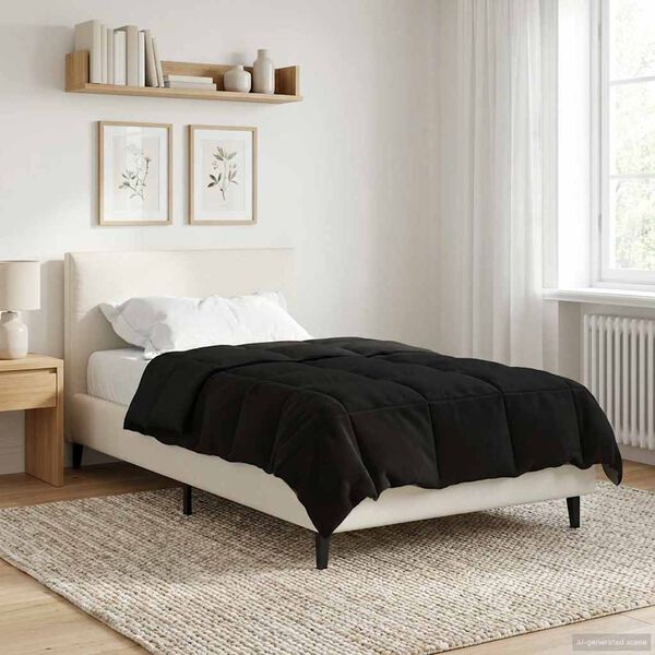 vidaXL Teljes &eacute;ves takar&oacute; S&ouml;v&eacute;nyes Fekete 135 x 220 cm Mikrosz&aacute;l