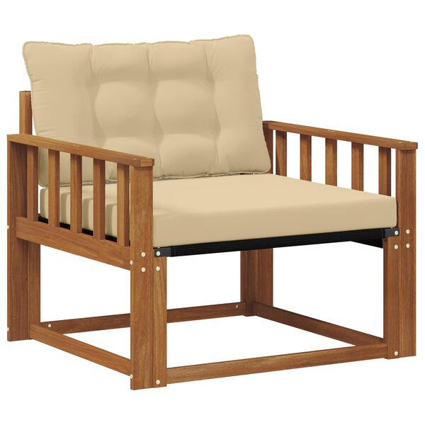 vidaXL K&uuml;lt&eacute;ri kanap&eacute; szett T&ouml;m&ouml;r ak&aacute;cfa &eacute;s textil&eacute;n Term&eacute;szetes