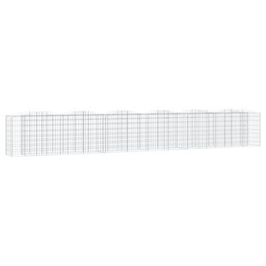 vidaXL &iacute;ves horganyzott vas gabion magas&aacute;gy&aacute;s 600 x 50 x 100 cm