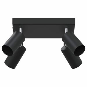 vidaXL Mennyezeti spotl&aacute;mpa f&eacute;nysz&oacute;r&oacute;kkal Fekete 26 x 26 x 16 cm F&eacute;m