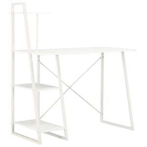 vidaXL feh&eacute;r &iacute;r&oacute;asztal polcrendszerrel 102 x 50 x 117 cm