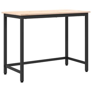vidaXL asztal Term&eacute;szetes 100 x 50 x 77 cm Műszaki fa &eacute;s ac&eacute;l