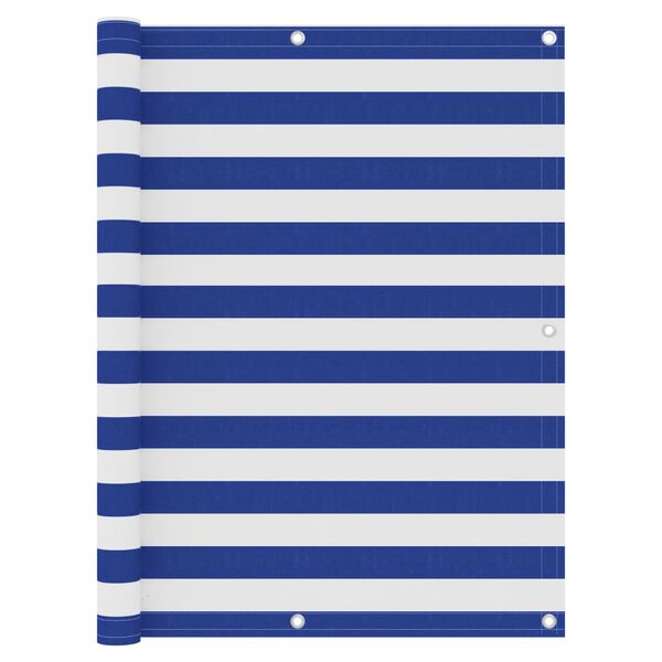 vidaXL fehér-kék oxford-szövet erkélyparaván 120 x 600 cm