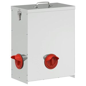 vidaXL Csirke etető Ez&uuml;st 32,5 x 20,5 x 43 cm 25 kg Horganyzott Ac&eacute;l
