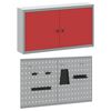 vidaXL Szersz&aacute;mszekr&eacute;ny &eacute;s pegboard szett polcokkal z&aacute;rral 3 pcs Piros