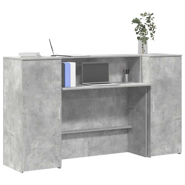vidaXL recepciós pult betonszürke 180x50x103,5 cm szerelt fa