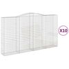 vidaXL 10 db &iacute;ves horganyzott vas gabion kos&aacute;r 400x50x220/240 cm