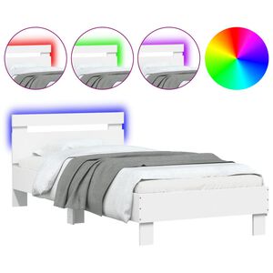 vidaXL feh&eacute;r &aacute;gykeret fejt&aacute;ml&aacute;val &eacute;s LED-vil&aacute;g&iacute;t&aacute;ssal 90 x 190 cm