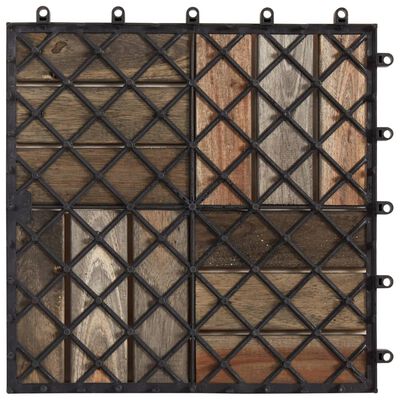 vidaXL 10 darab antikolt szürke tömör akácfa padlólap 30 x 30 cm