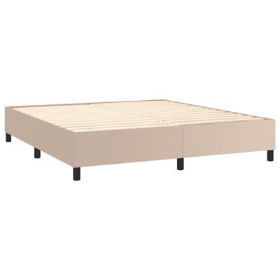 vidaXL cappuccino színű műbőr rugós ágy matraccal 160 x 200 cm