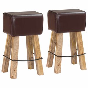 vidaXL B&aacute;rsz&eacute;k 2 db S&ouml;t&eacute;t Barna 44 x 33 x 74 cm Val&oacute;di Bőr