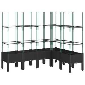 vidaXL fekete polipropil&eacute;n r&aacute;csos kerti &uuml;ltetől&aacute;da 160x120x142,5 cm