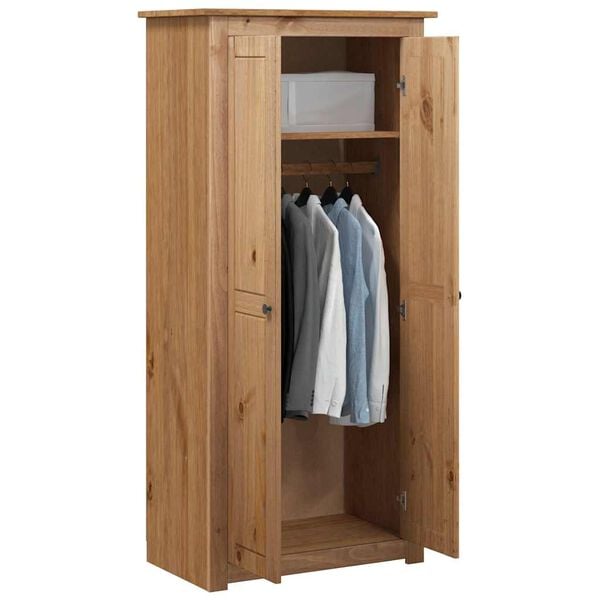 vidaXL tömör fenyő panama ruhásszekrény 80 x 50 x 171,5 cm