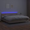 vidaXL cappuccino sz&iacute;nű műbőr rug&oacute;s &aacute;gy matraccal &eacute;s LED-del 200x200cm