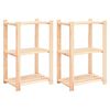 vidaXL 2 db 3-szintes t&ouml;m&ouml;r fenyőfa t&aacute;rol&oacute;polc 150 kg 60 x 38 x 90 cm