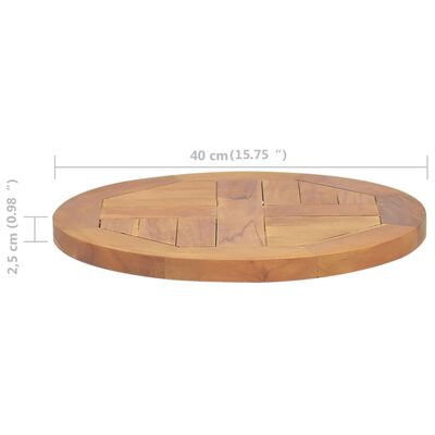 vidaXL kerek tömör tíkfa asztallap 2,5 cm 40 cm