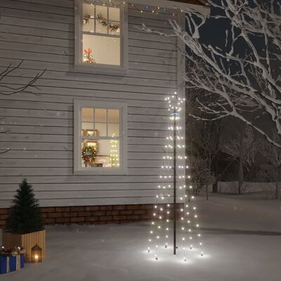 vidaXL hideg fehér fényű karácsonyfa tüskével 108 LED-del 180 cm