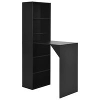 vidaXL fekete bárasztal szekrénnyel 115 x 59 x 200 cm