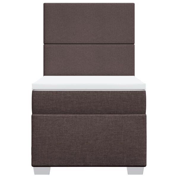 vidaXL s&ouml;t&eacute;tbarna sz&ouml;vet rug&oacute;s &aacute;gy matraccal 90 x 200 cm